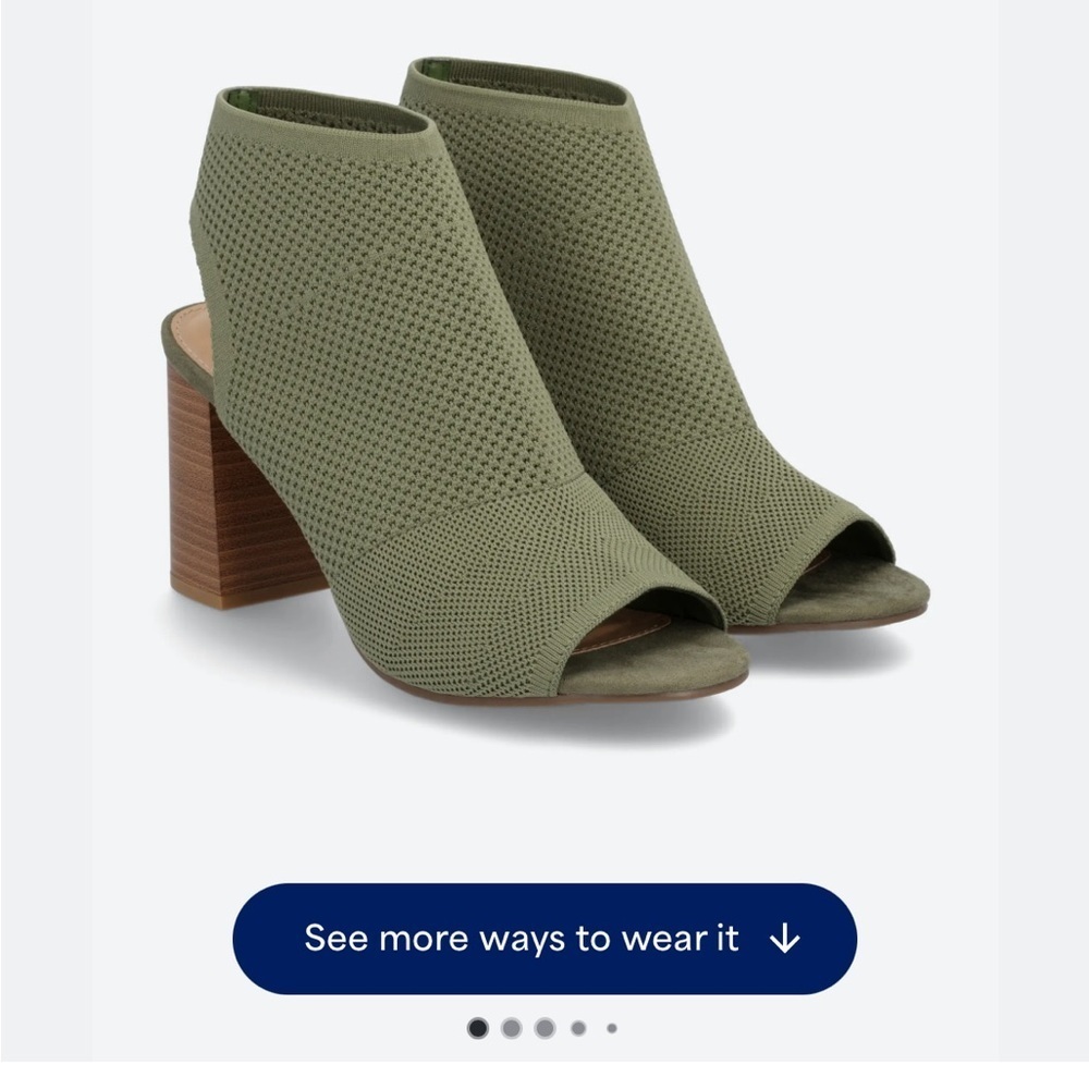 NWT MIA Stitch Fix Olive Peep-Toe Block Heel Shoes